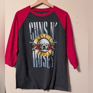 Bravado Guns N Roses gray and red ragland tshirt Size Medium